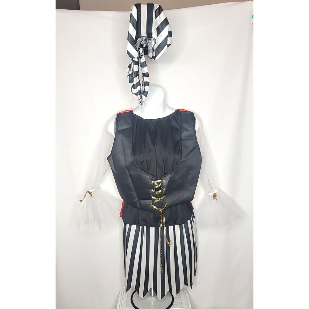 Pirate Costume Junior Size 0 1 3 5 7 9 Striped